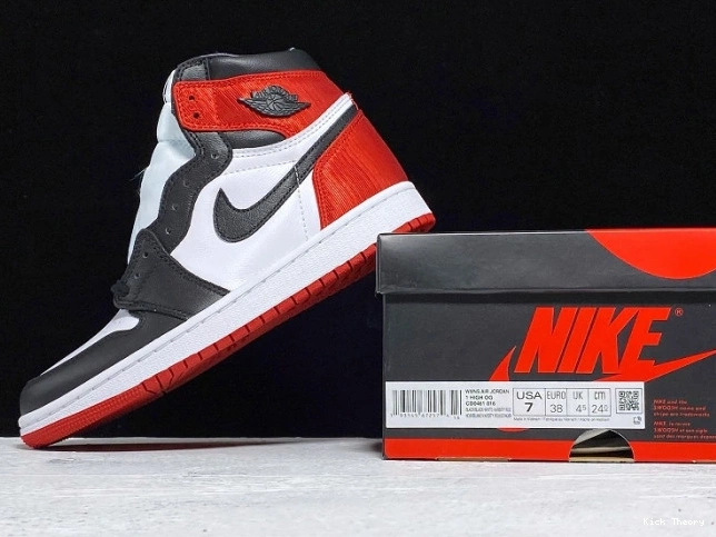 Kick Theory Retro 1 Black Satin Jordan Toe CD0461-016 High Air 0702
